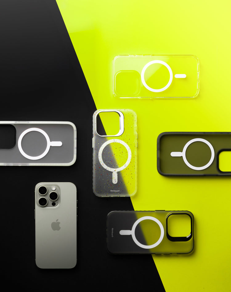 A premium selection of Nimbus9 MagSafe-compatible cases designed for the iPhone 16 Pro Max. Featuring clear, frosted, and gradient finishes for ultimate style and protection.