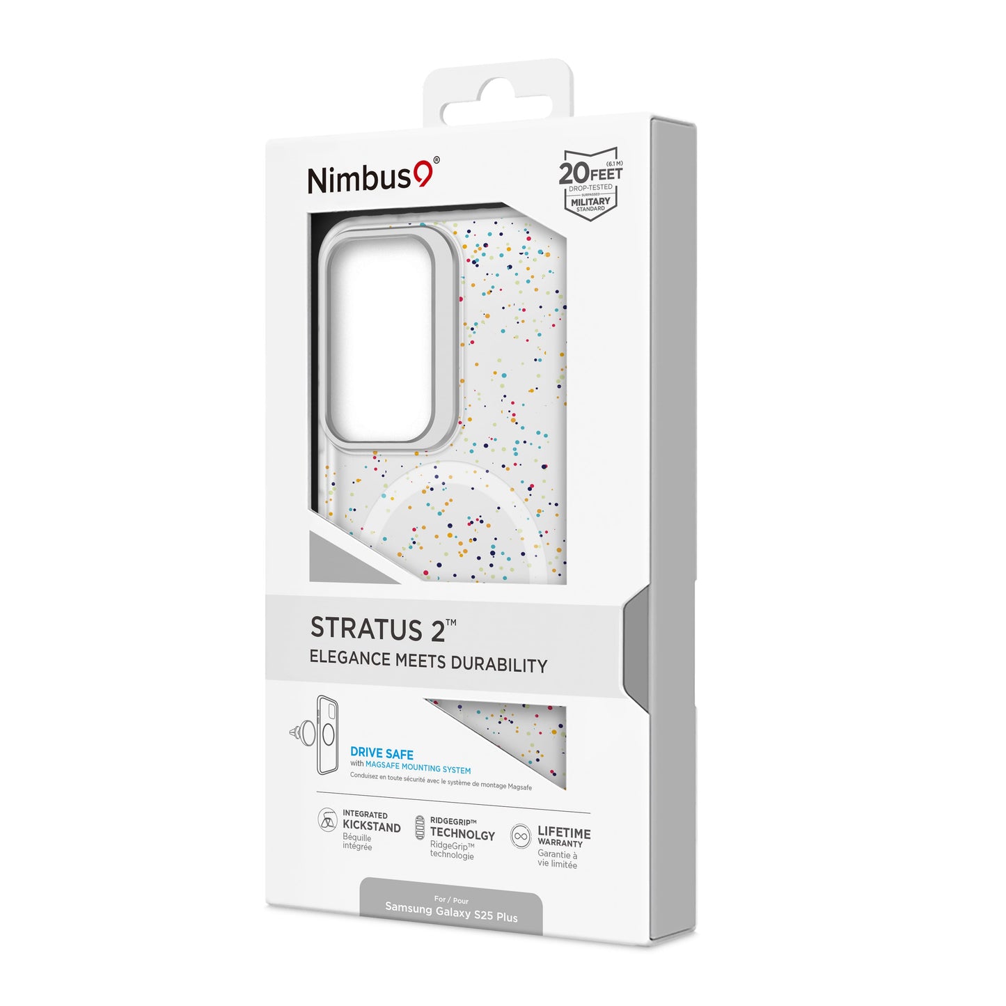 Coque MagSafe Nimbus9 Stratus 2 pour Galaxy S25 Plus – Confettis