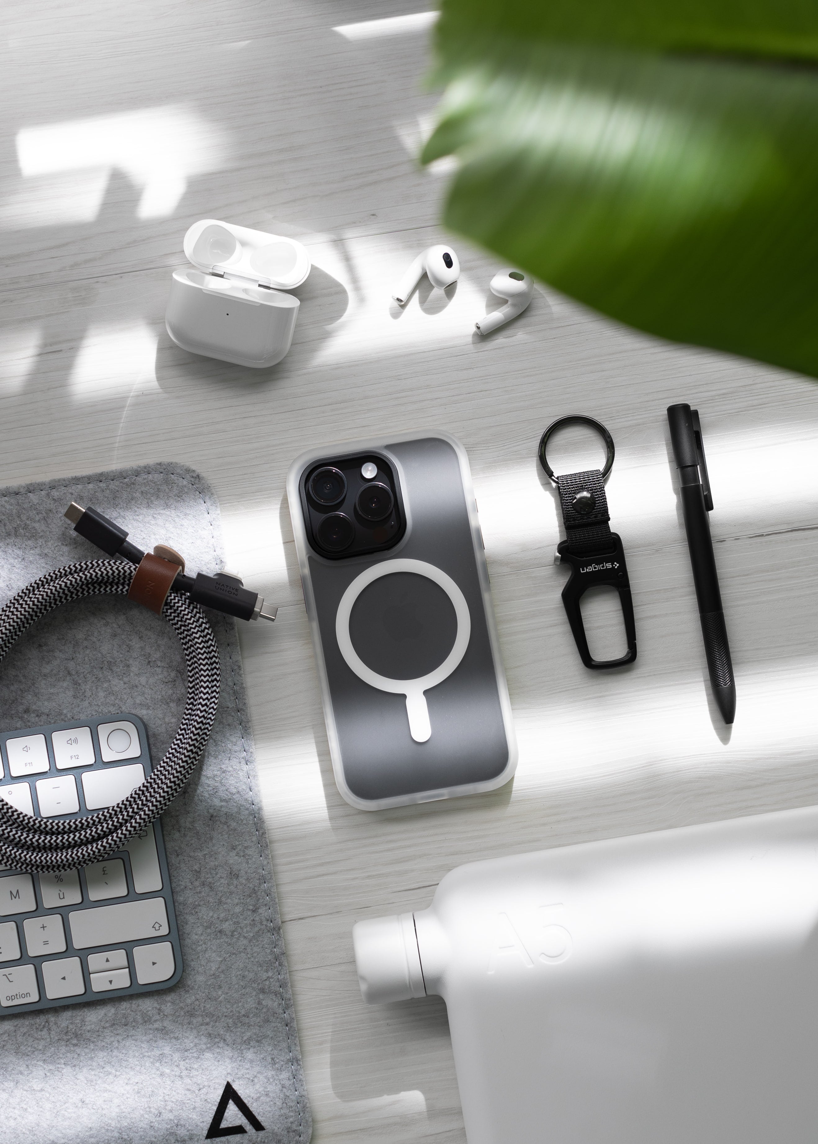 Designed for the modern professional, the Nimbus9 Phantom 3 MagSafe Case in Frosted White offers sleek durability, a soft-touch finish, and MagSafe compatibility. Perfectly complementing your workspace, this case blends premium protection with a minimalist aesthetic. Upgrade your everyday carry with Phantom 3.