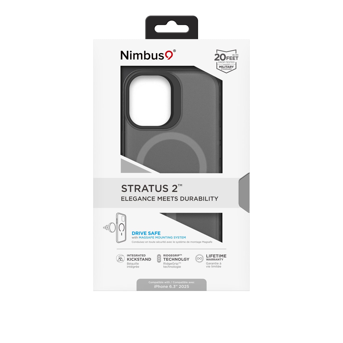 Nimbus9 Stratus 2 iPhone 17 MagSafe Case with Kickstand - Smoke