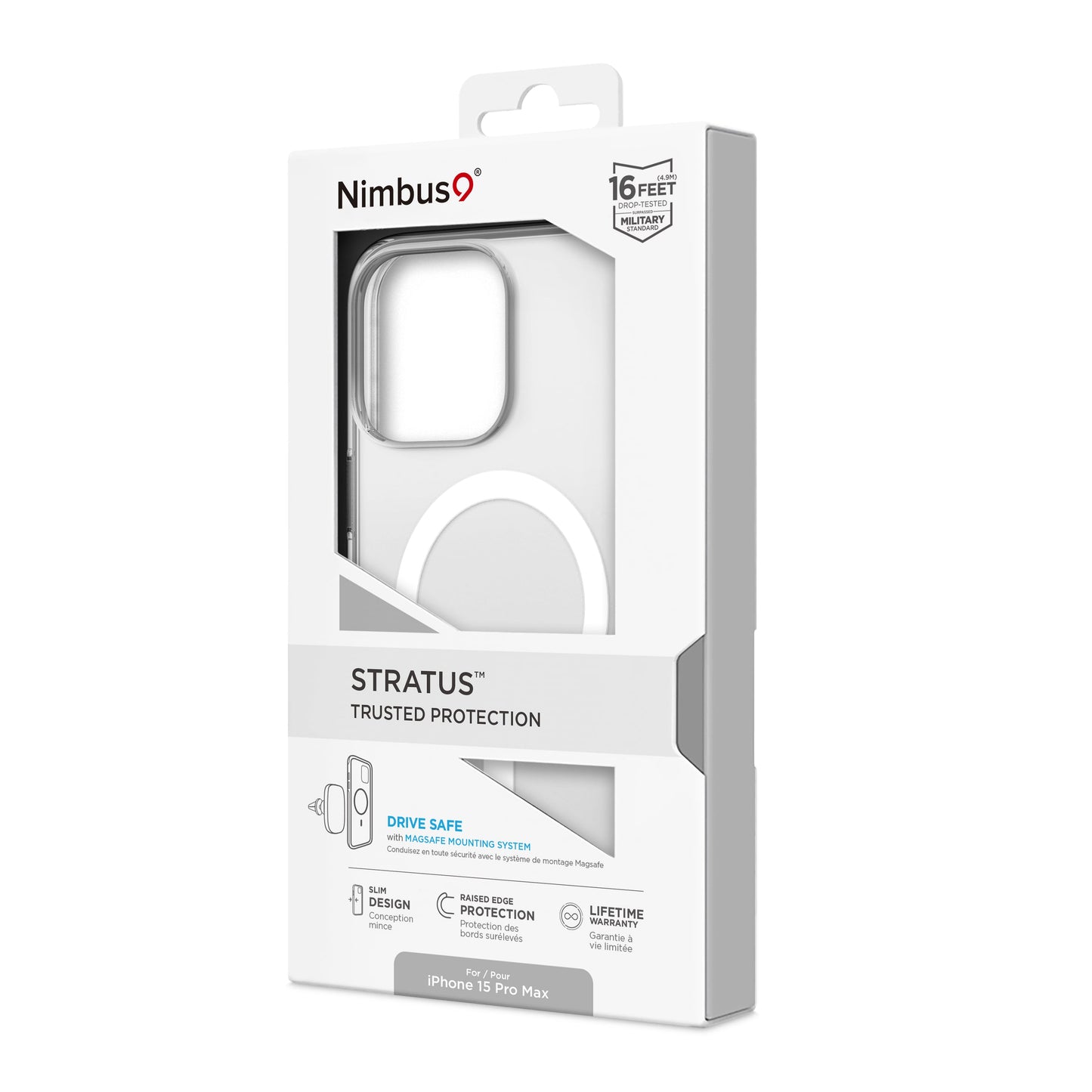 Funda MagSafe Nimbus9 Stratus para iPhone 15 Pro Max - Transparente