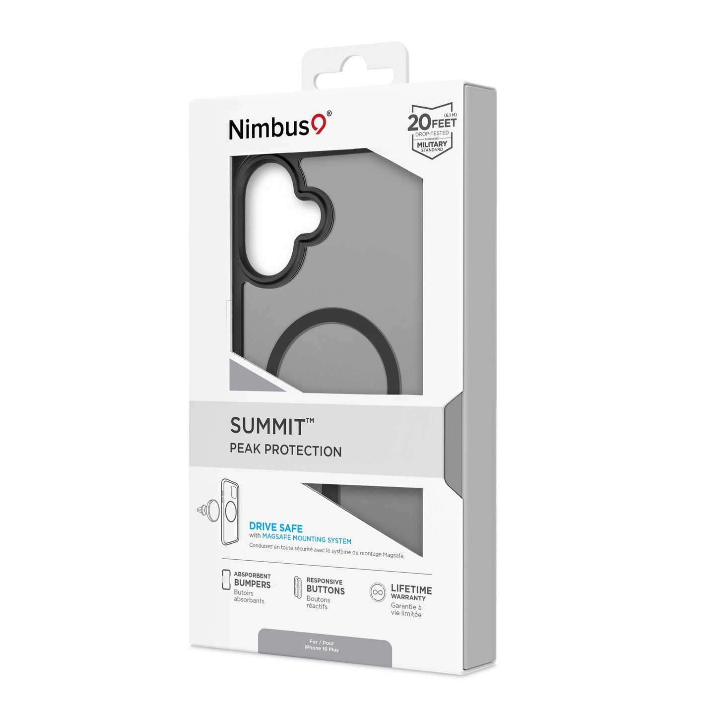 Nimbus9 Summit iPhone 16 Plus MagSafe Case - Frost Black