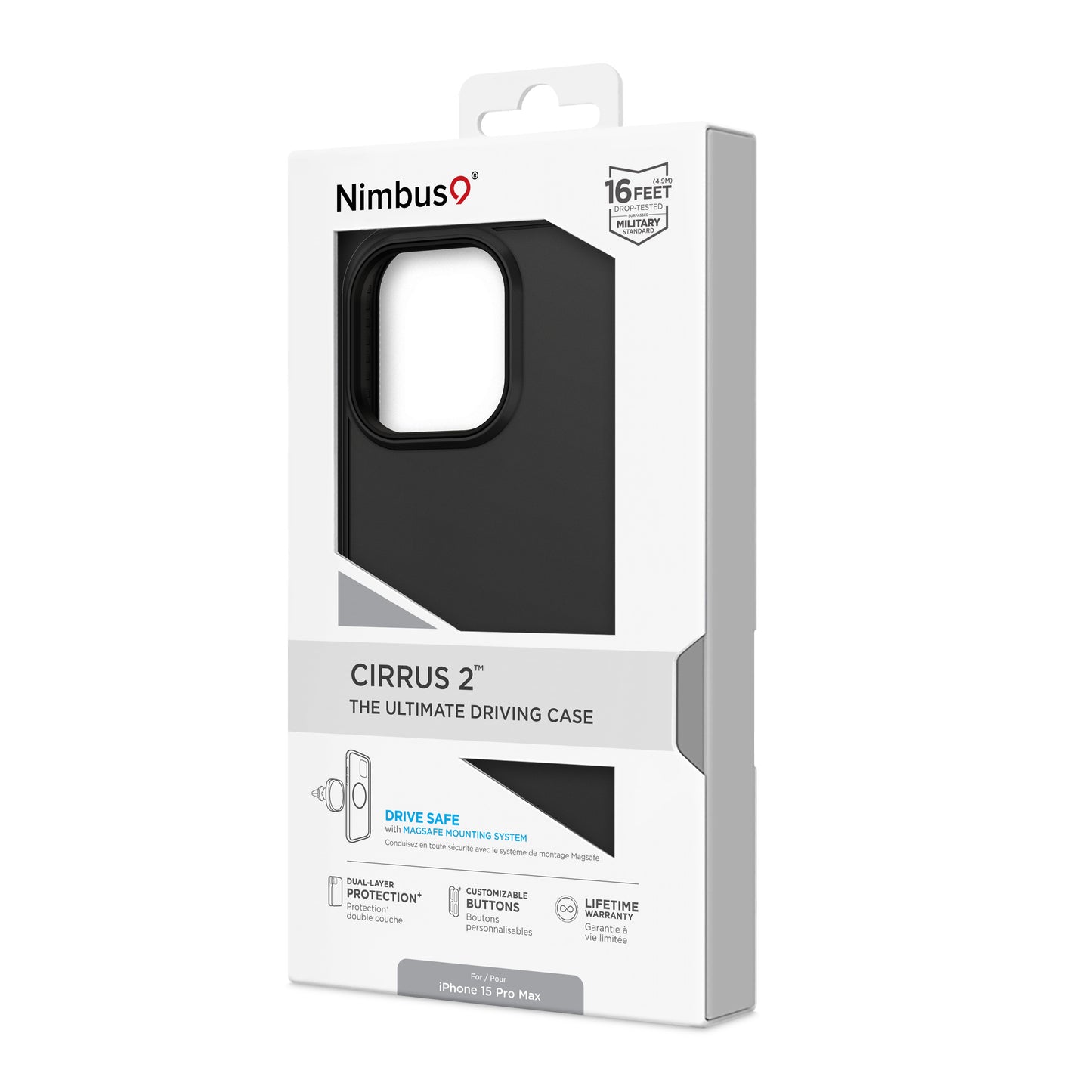 Funda MagSafe Nimbus9 Cirrus 2 para iPhone 15 Pro Max - Negra
