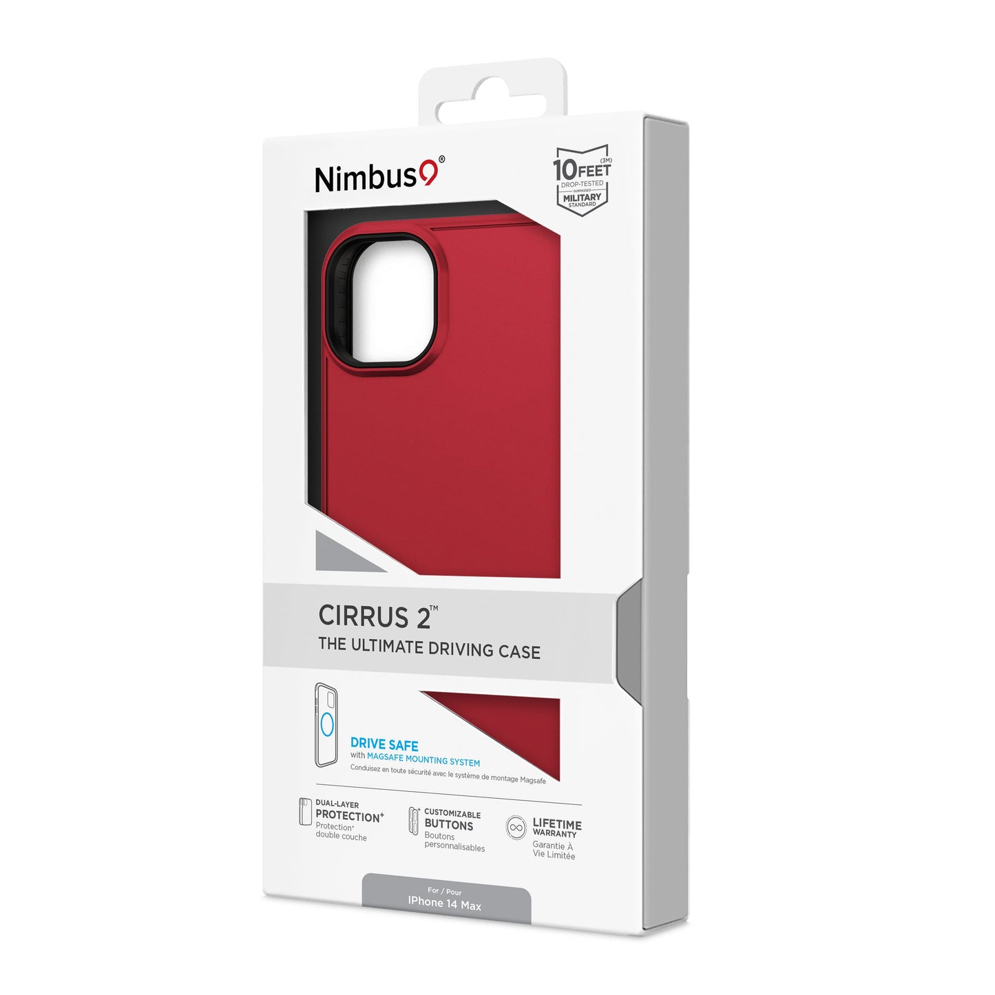 Funda Nimbus9 Cirrus 2 para iPhone 14 Plus - Carmesí