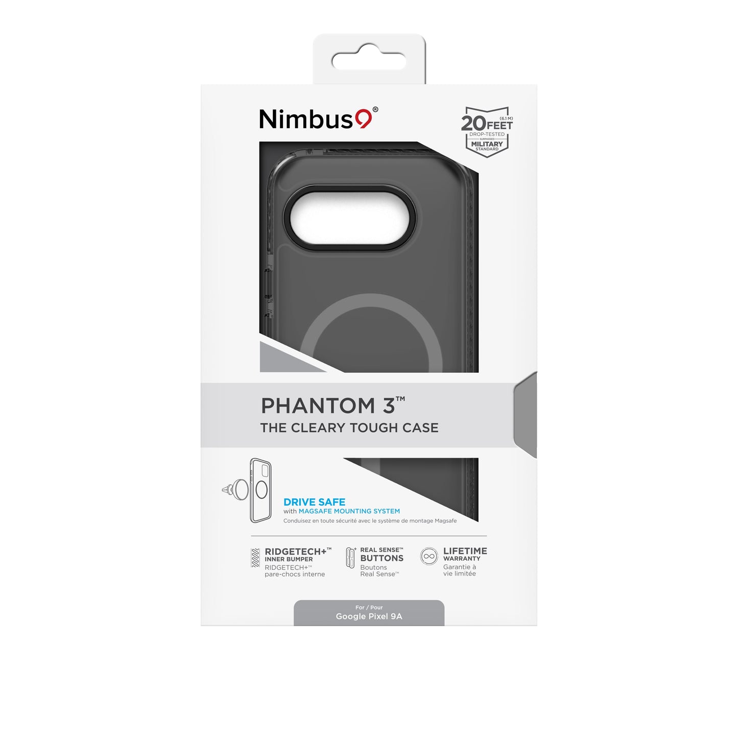 Étui MagSafe Nimbus9 Phantom 3 pour Google Pixel 9a - Fumée