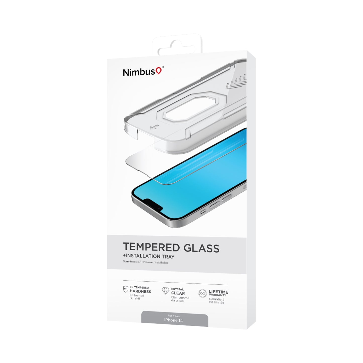 Nimbus9 Tempered Glass and Installation Kit for iPhone 14 (6.1) - Clear