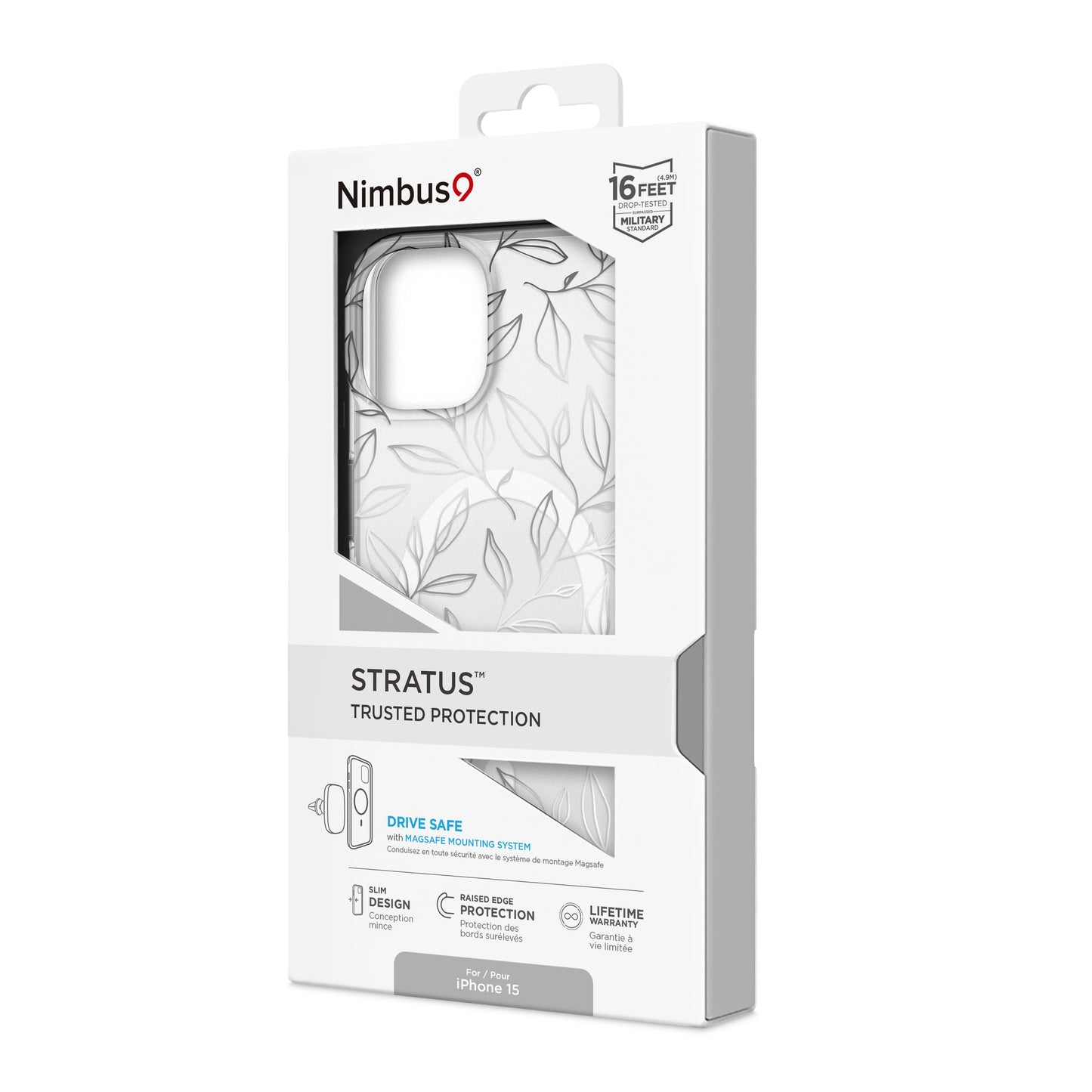 Funda MagSafe Nimbus9 Stratus para iPhone 15 - Hojas