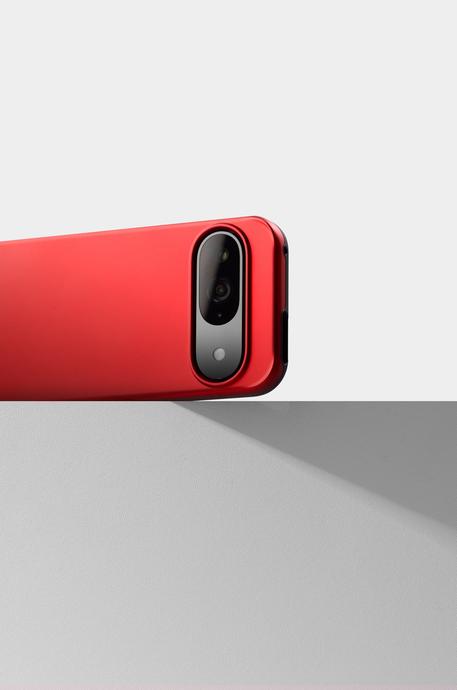 Nimbus9 Cirrus 3 case in Crimson Red on Google Pixel 10 Pro XL, close-up of raised camera ring and slim edges.