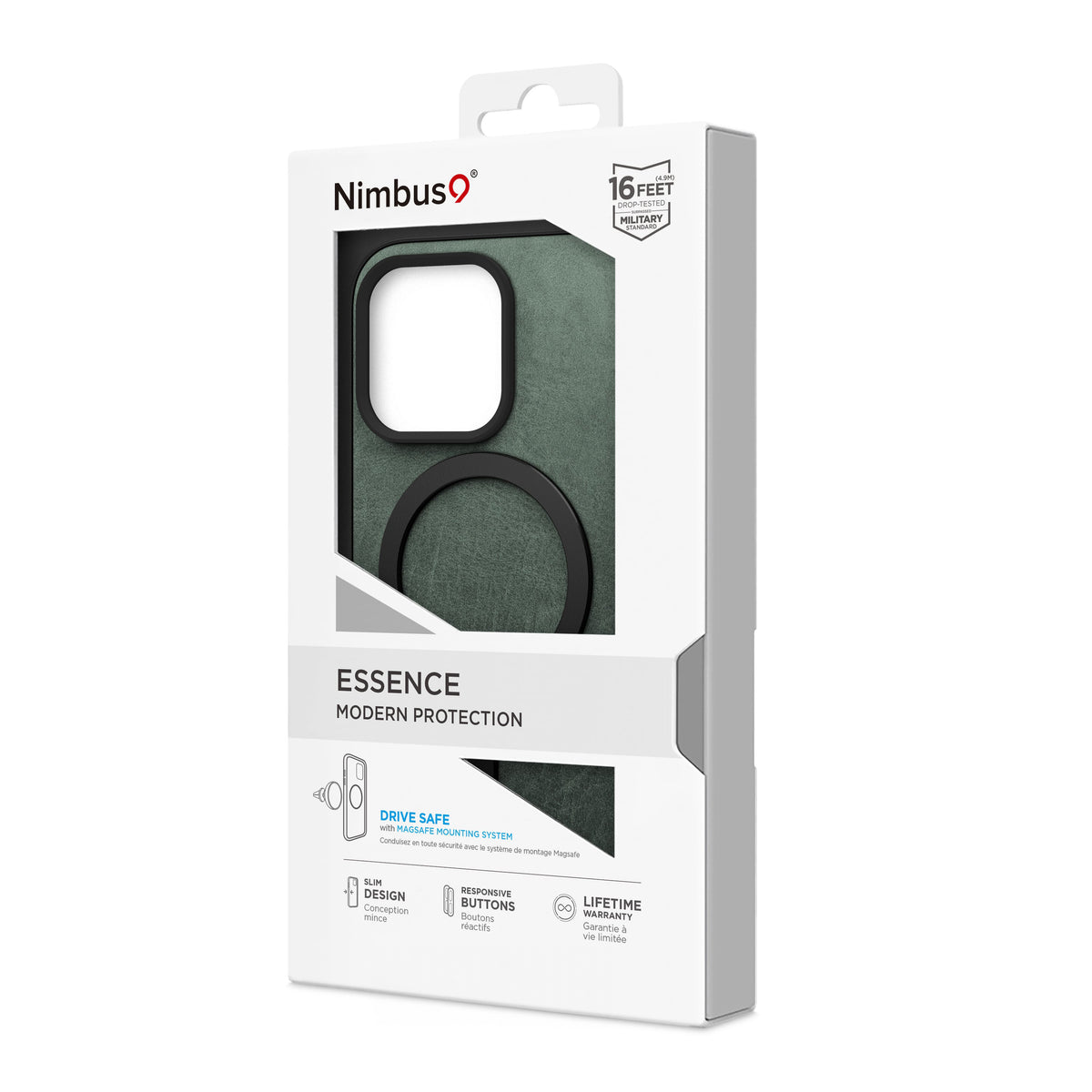 Funda MagSafe Nimbus9 Essence para iPhone 15 Pro - Verde cazador