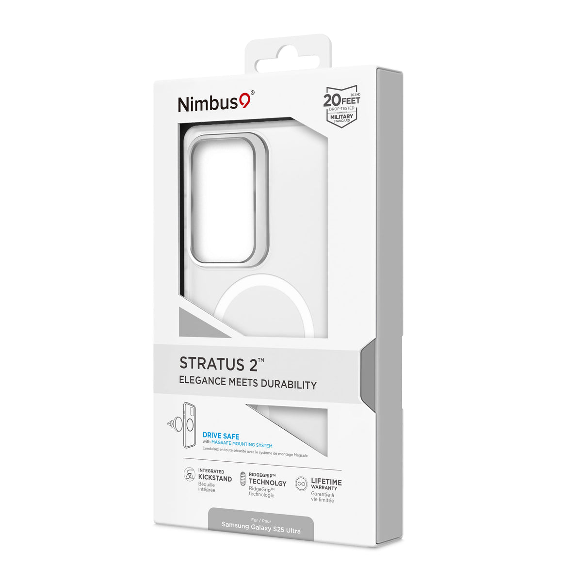 Funda MagSafe Nimbus9 Stratus 2 para Galaxy S25 Ultra - Transparente