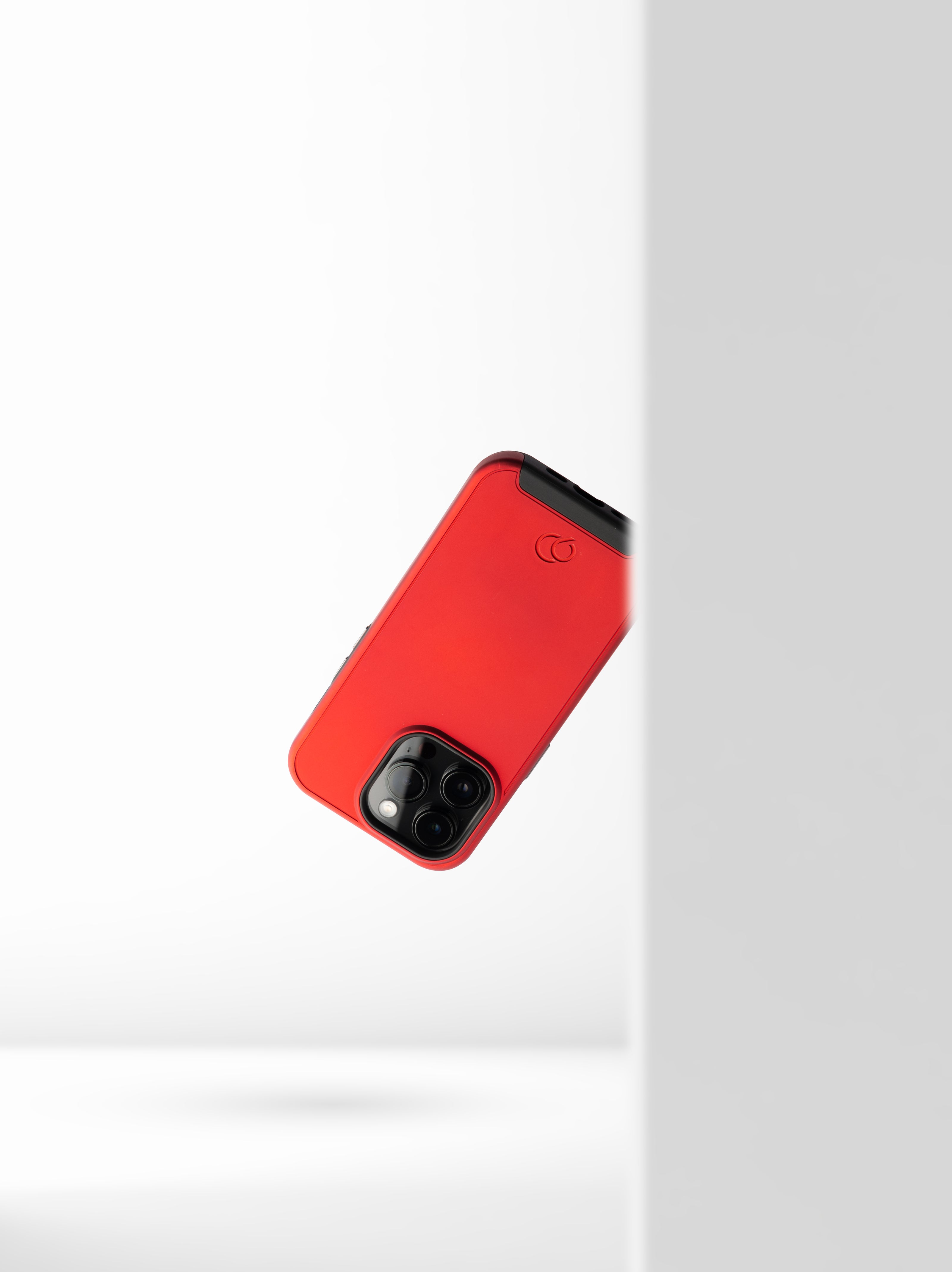 A striking red Nimbus9 Cirrus 2 case offering premium protection and a sleek design for the iPhone. Built for durability and style, ensuring a secure grip and impact resistance.