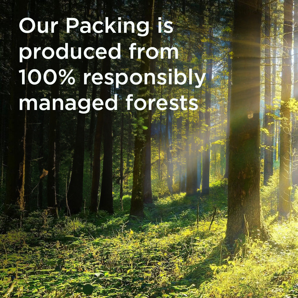Nimbus9 packaging is produced from 100% responsibly managed forests, supporting sustainability and eco-friendly initiatives.