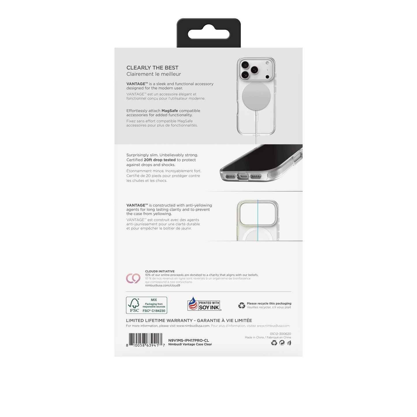 Nimbus9 Vantage iPhone 17 Pro MagSafe Case - Clear