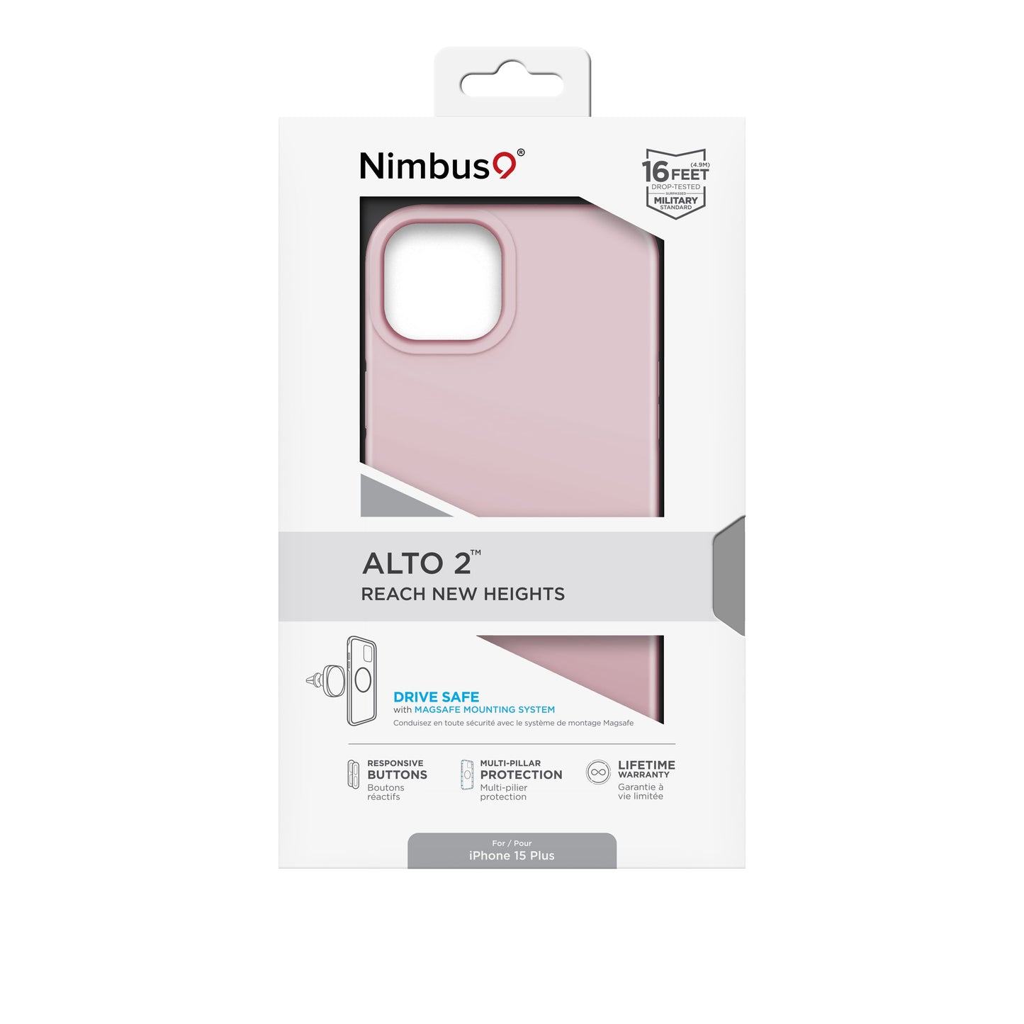 Coque MagSafe Nimbus9 Alto 2 pour iPhone 15 Plus – Rose