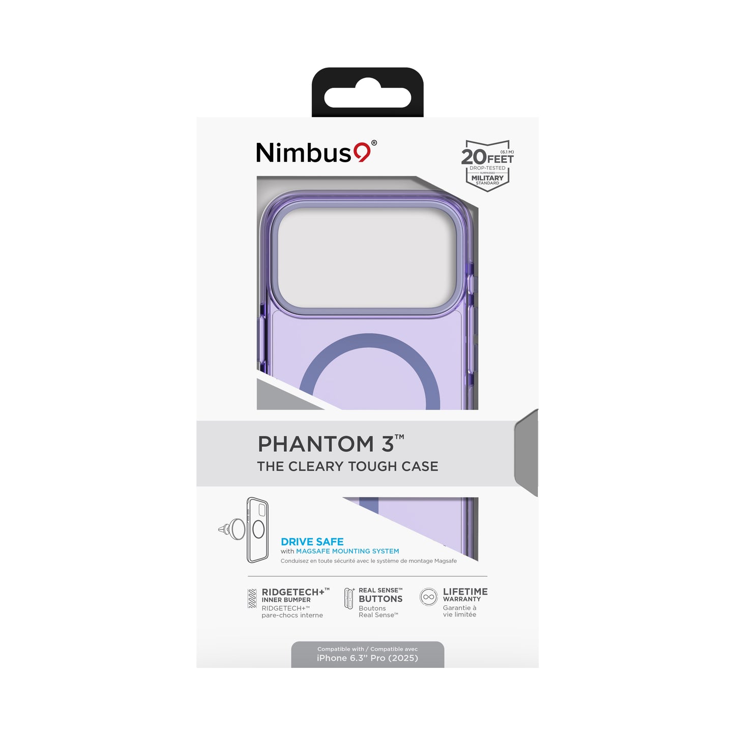 Nimbus9 Phantom 3 iPhone 17 Pro MagSafe Case - Lilac