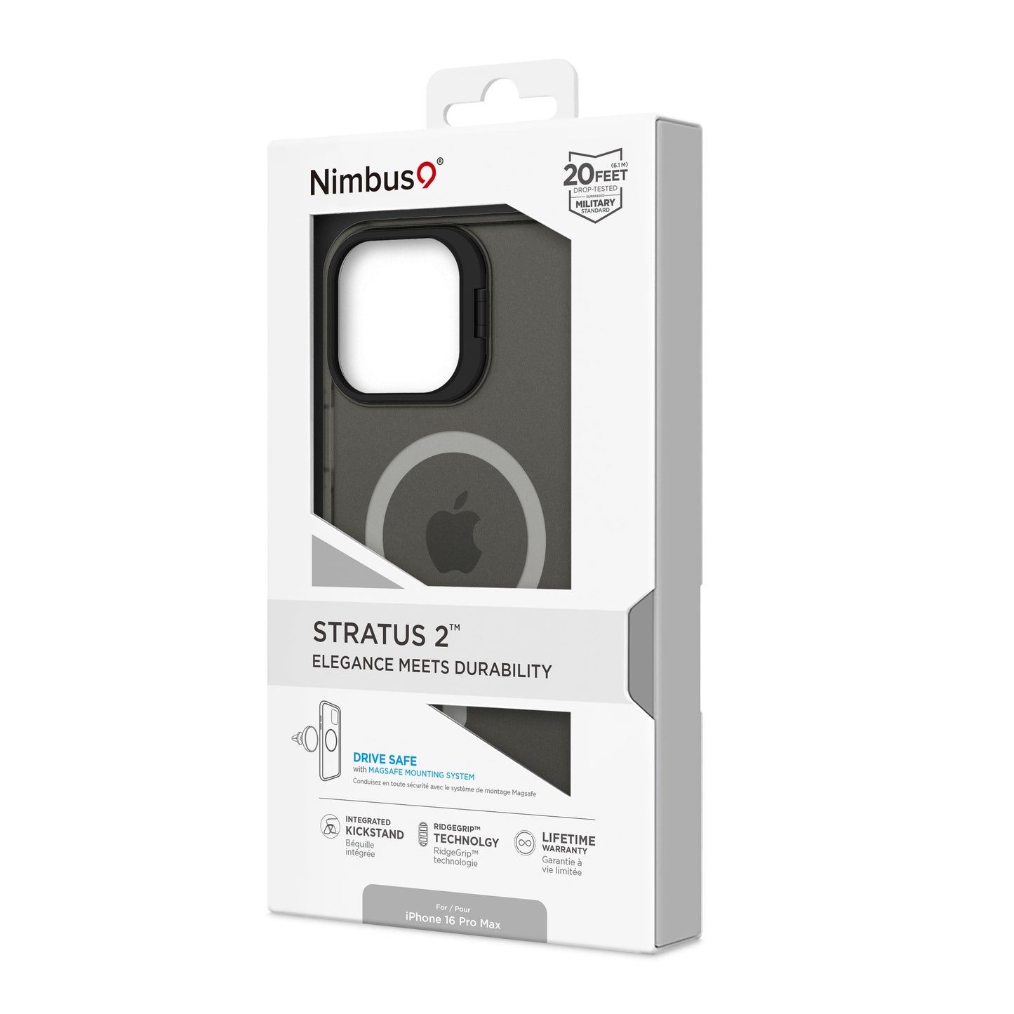 Funda MagSafe Nimbus9 Stratus 2 para iPhone 16 Pro Max - Color humo