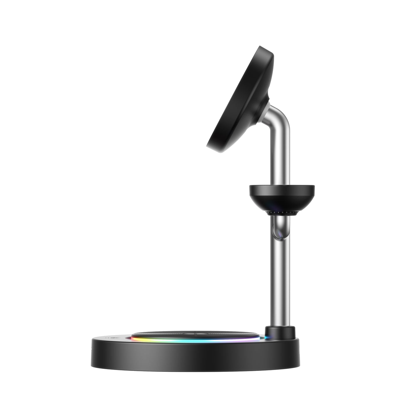 Nimbus9 TrioStand 3-in-1 Qi2 Wireless Charging Stand with Ambient Lighting MagSafe Compatible for Phone, Earbuds & Smartwatch - Black