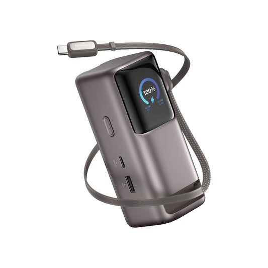 Nimbus9 65W GaN Power Bank with Retractable USB-C Cable - Bronze Brown