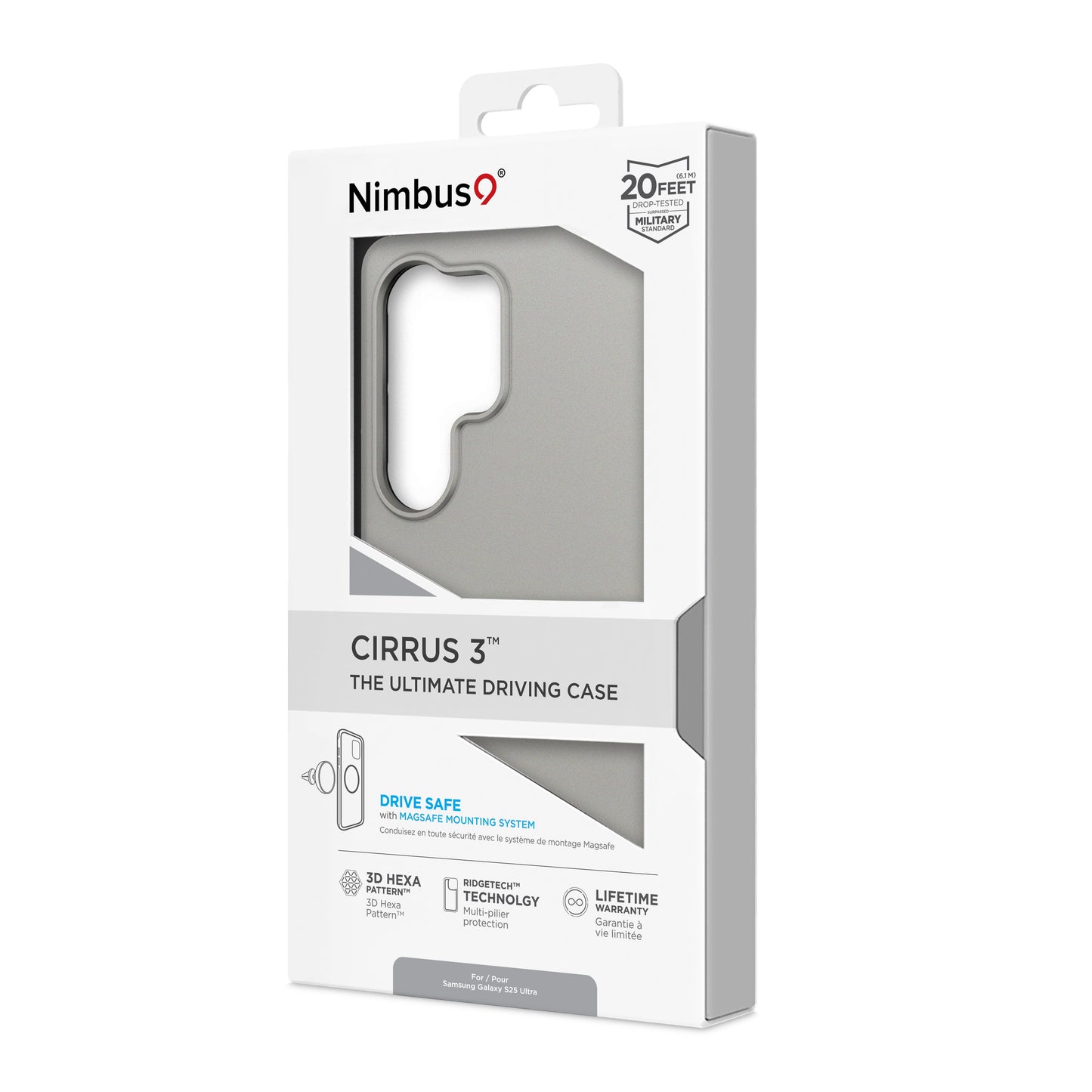 Funda MagSafe Nimbus9 Cirrus 3 para Galaxy S25 Ultra - Titanio