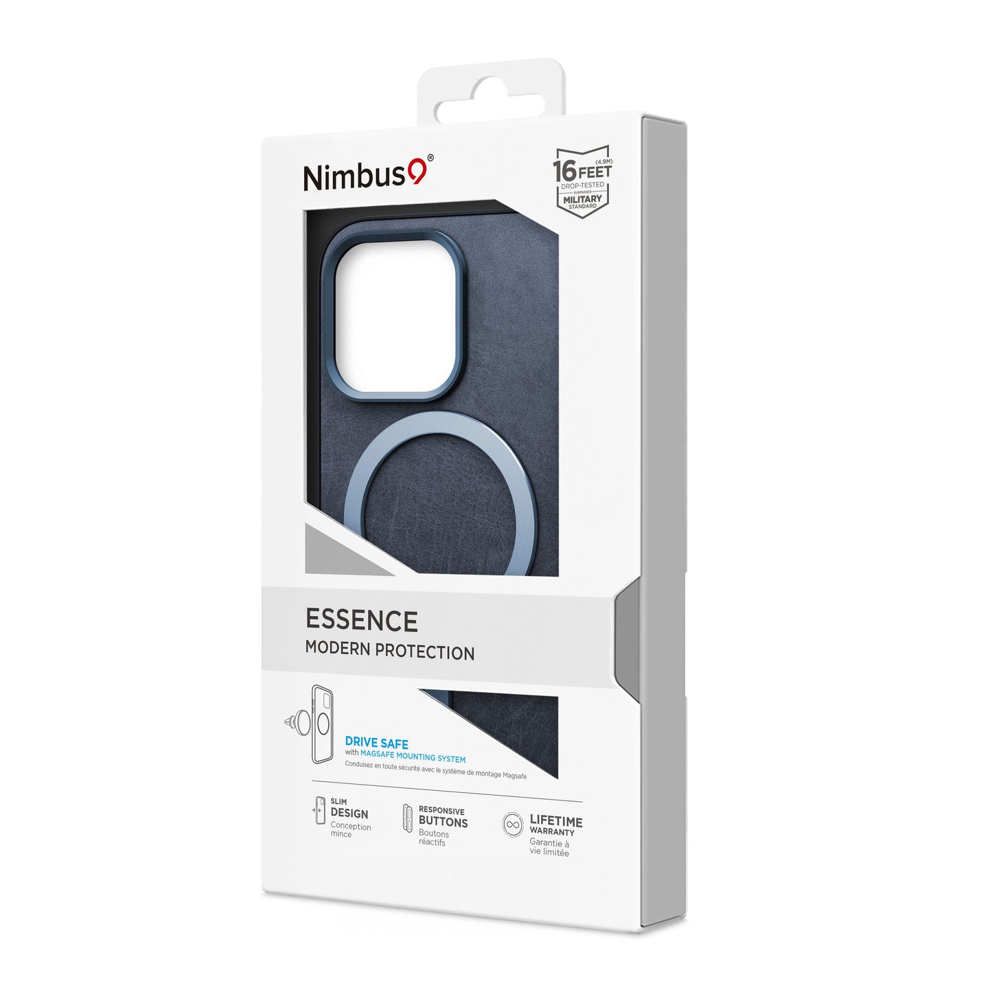 Coque Nimbus9 Essence MagSafe pour iPhone 15 Pro – Bleu marine