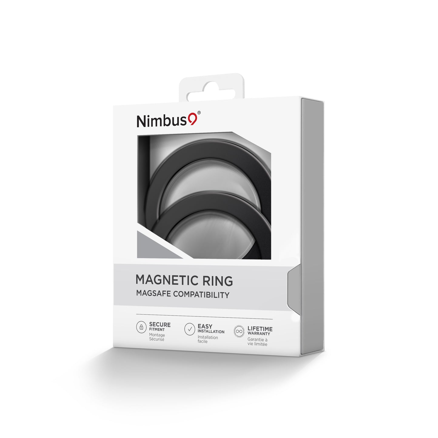 Anneau adhésif magnétique Nimbus9 (lot de 2) - Noir