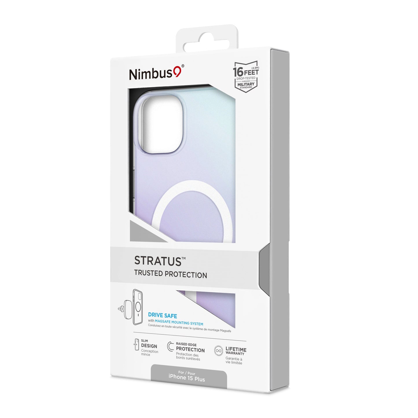 Funda MagSafe Nimbus9 Stratus para iPhone 15 Plus - Escarcha