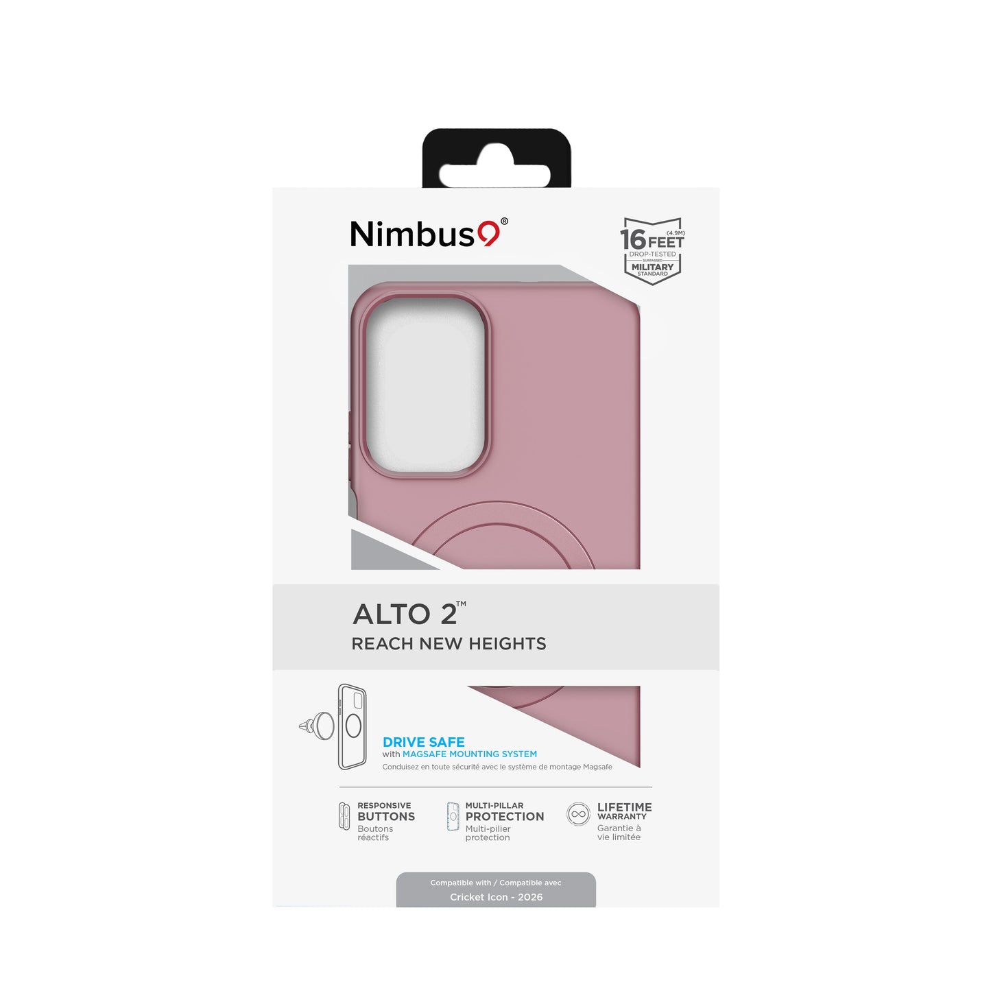 Nimbus9 Alto 2 Cricket Icon - 2026 Case - Pink