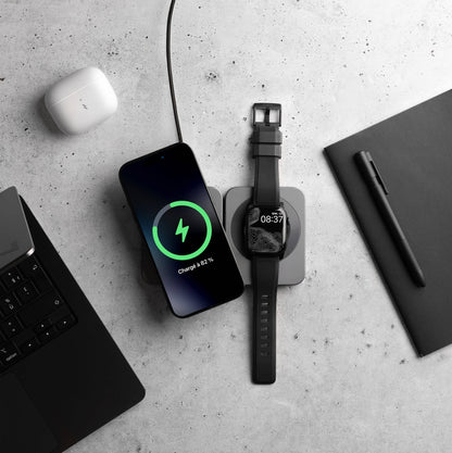 Chargeur sans fil 3-en-1 Nimbus9 Qi2 - Gris brossé