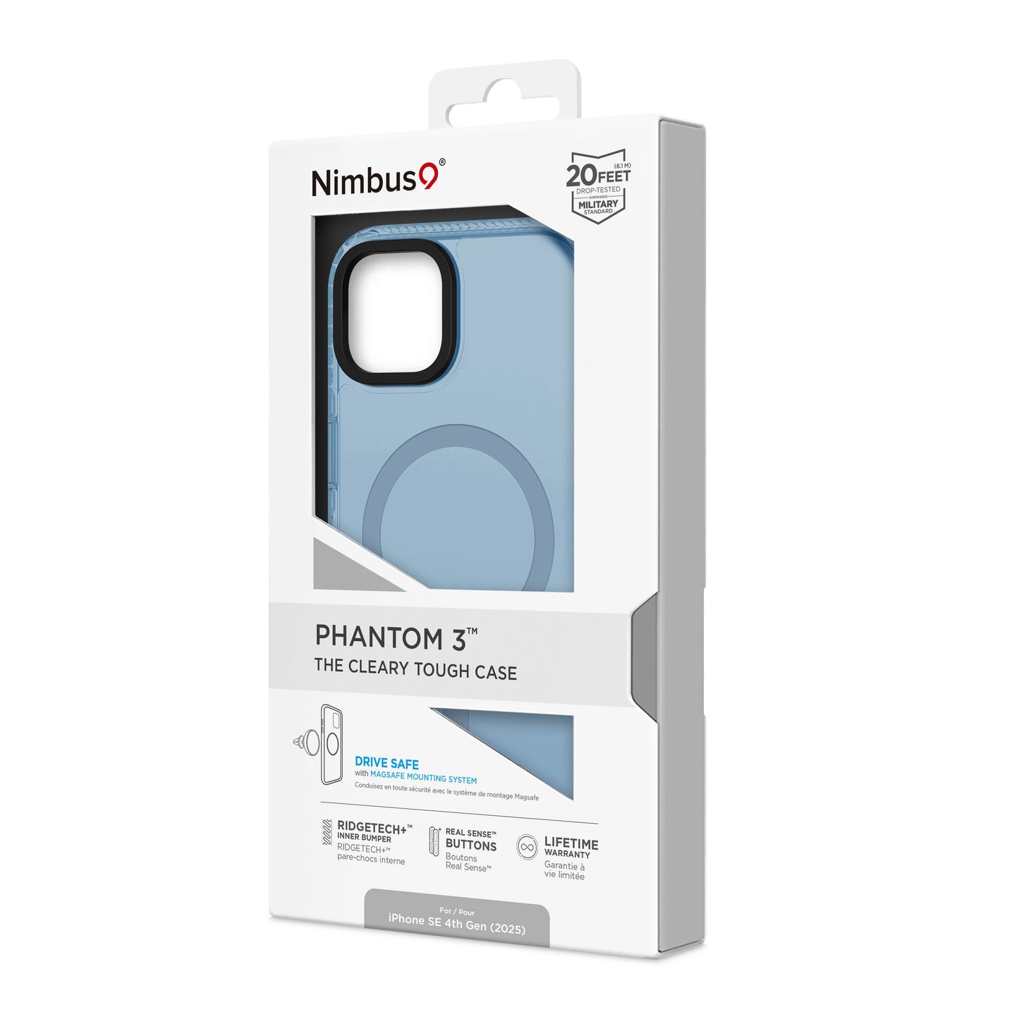 Nimbus9 Phantom 3 iPhone SE 4th Gen (2025)/13/14/15 MagSafe Case - Pacific Blue