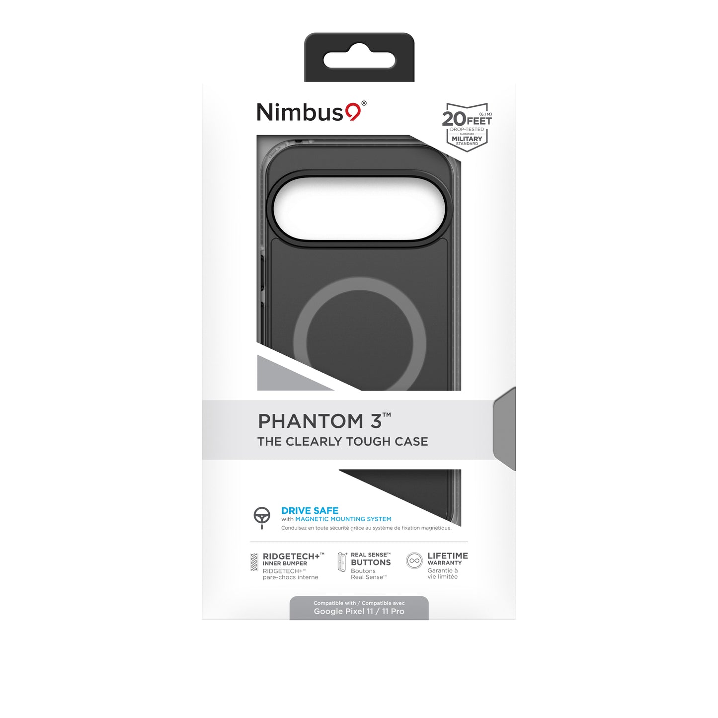 Nimbus9 Phantom 3 Google Pixel 11 Pro XL Rugged Clear MagSafe Case