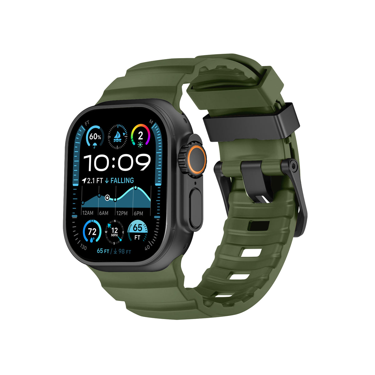 Nimbus9 RidgeFit Rugged Sport Band for Apple Watch 44/45/46/49mm - Green