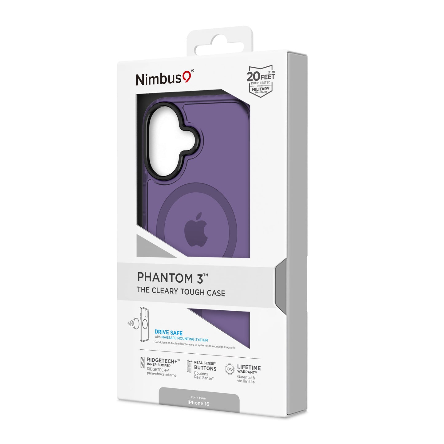 Funda MagSafe Nimbus9 Phantom 3 para iPhone 16 - Morada