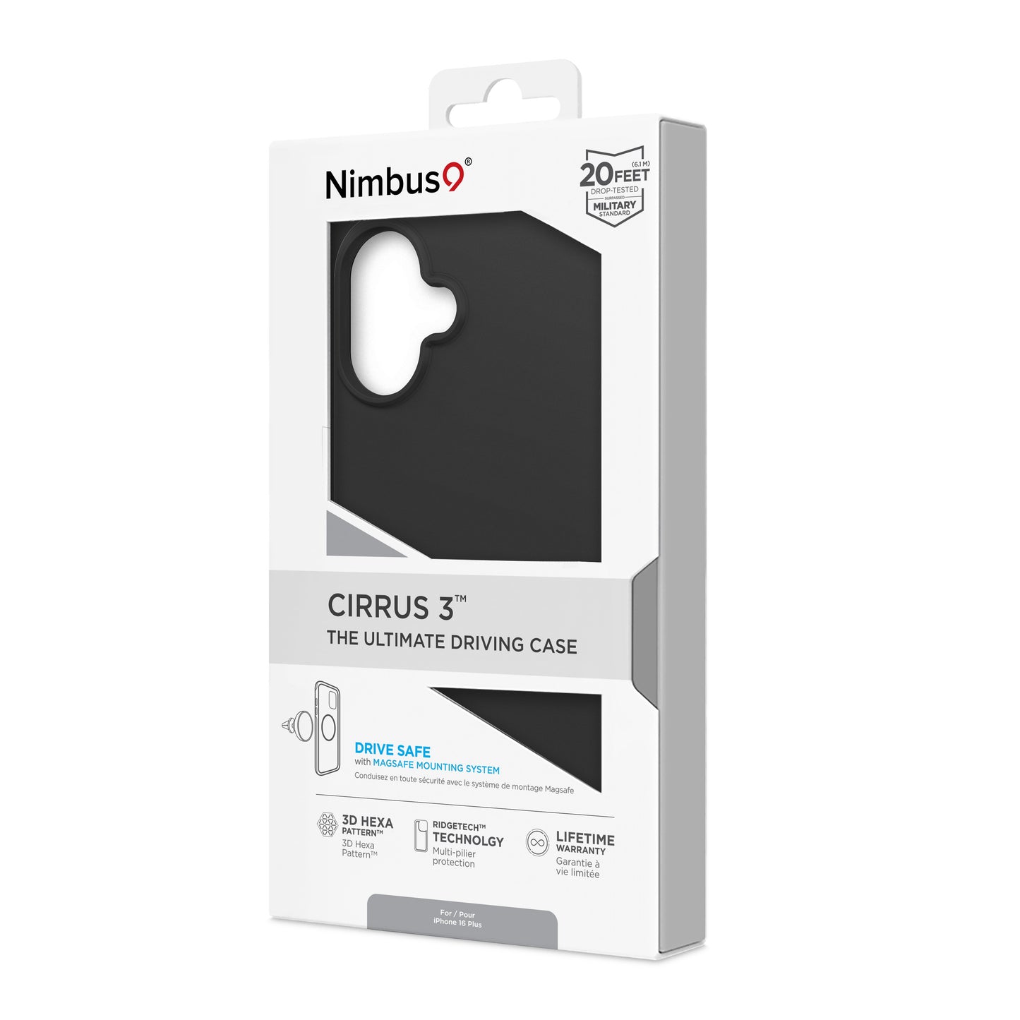 Nimbus9 Cirrus 3 iPhone 16 Plus MagSafe Case - Black