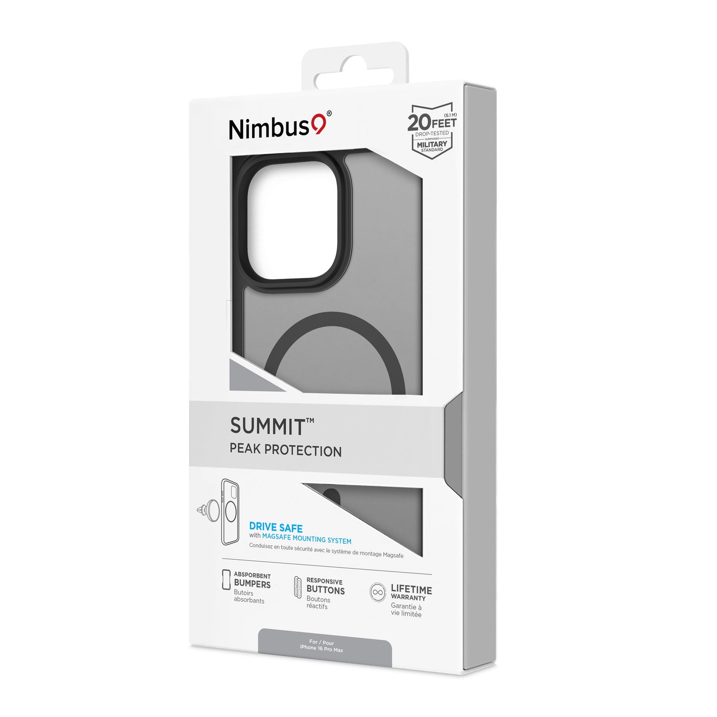 Nimbus9 Summit iPhone 16 Pro Max MagSafe Case - Frost Black