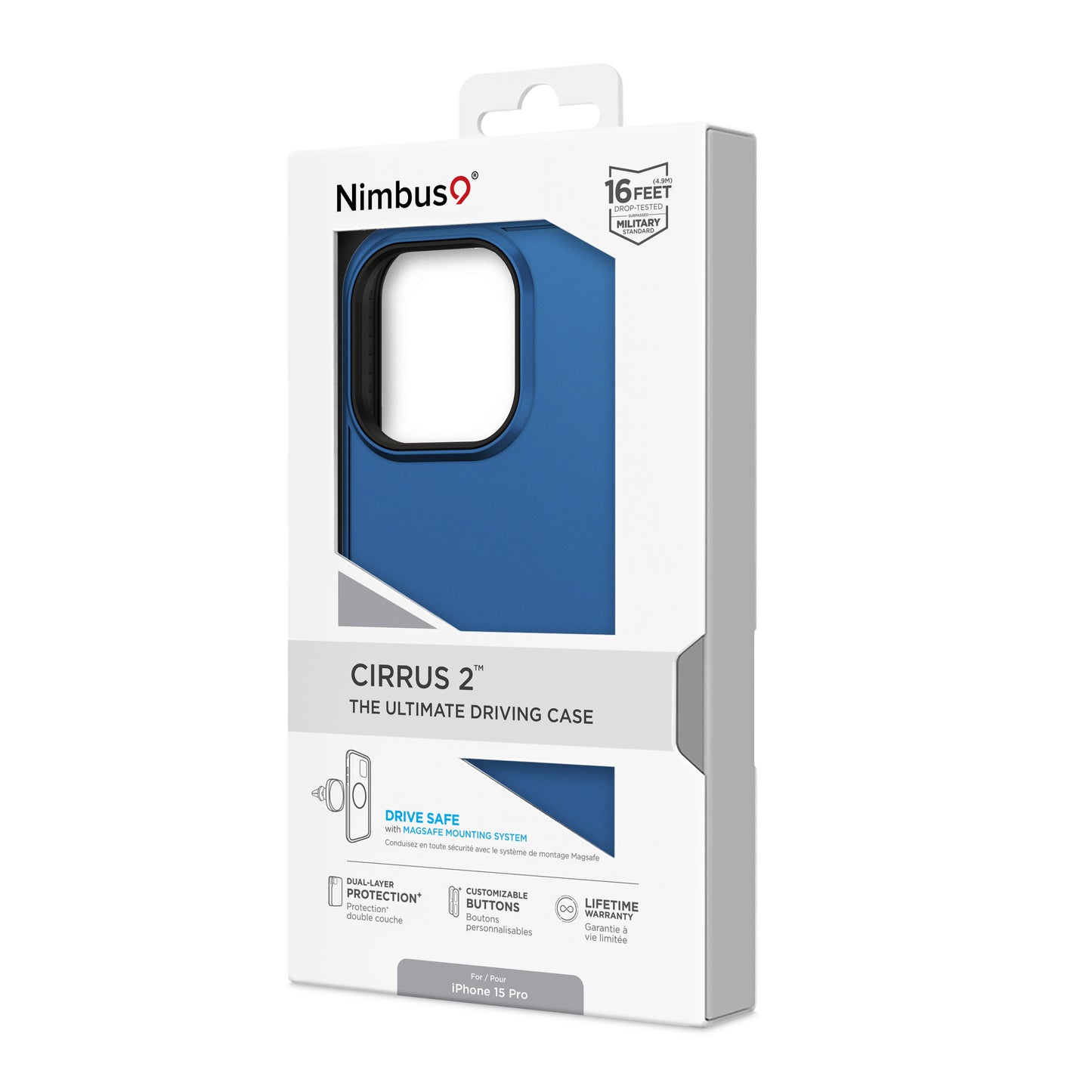 Funda MagSafe Nimbus9 Cirrus 2 para iPhone 15 Pro - Azul Cobalto