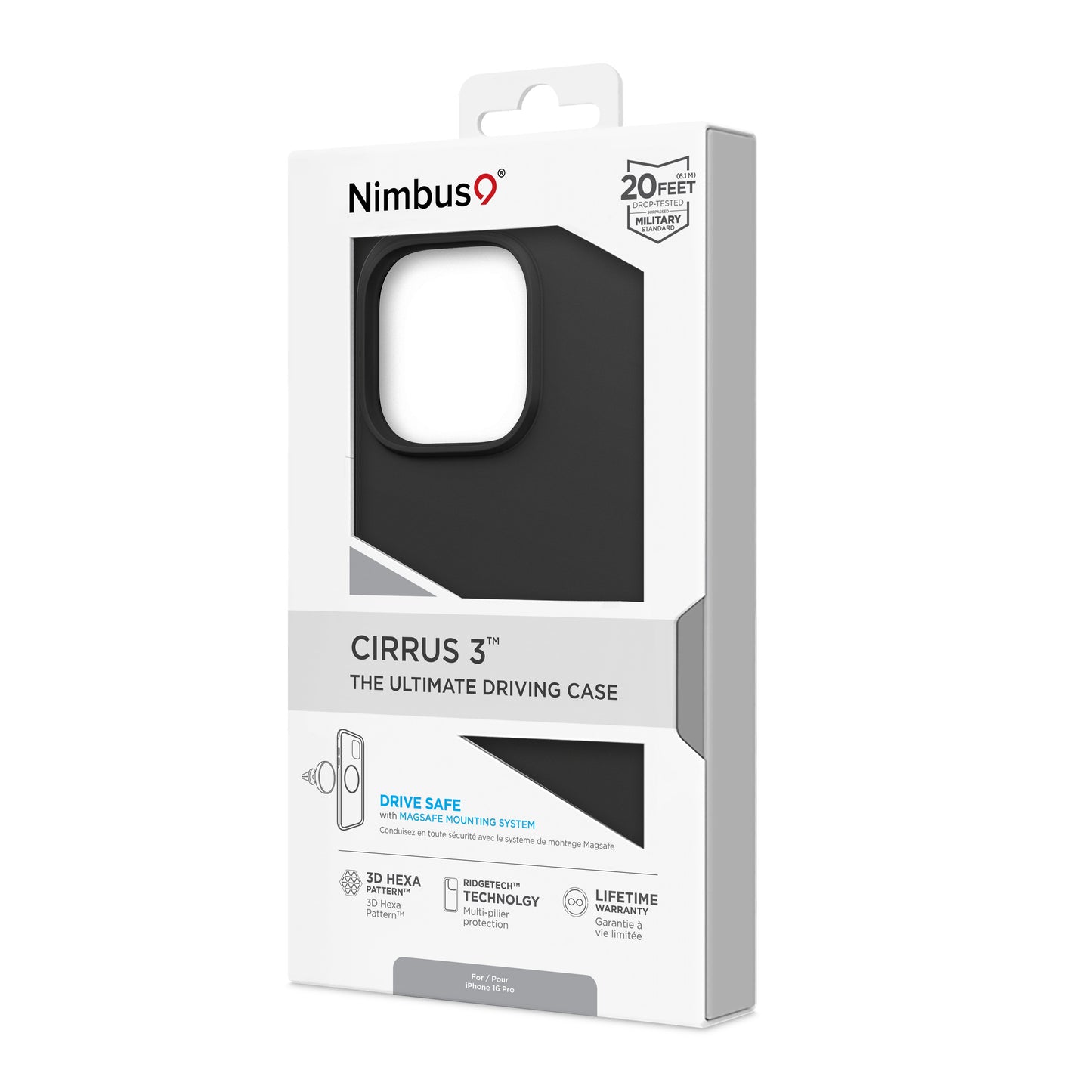 Coque iPhone 16 Pro MagSafe Nimbus9 Cirrus 3 – Noire