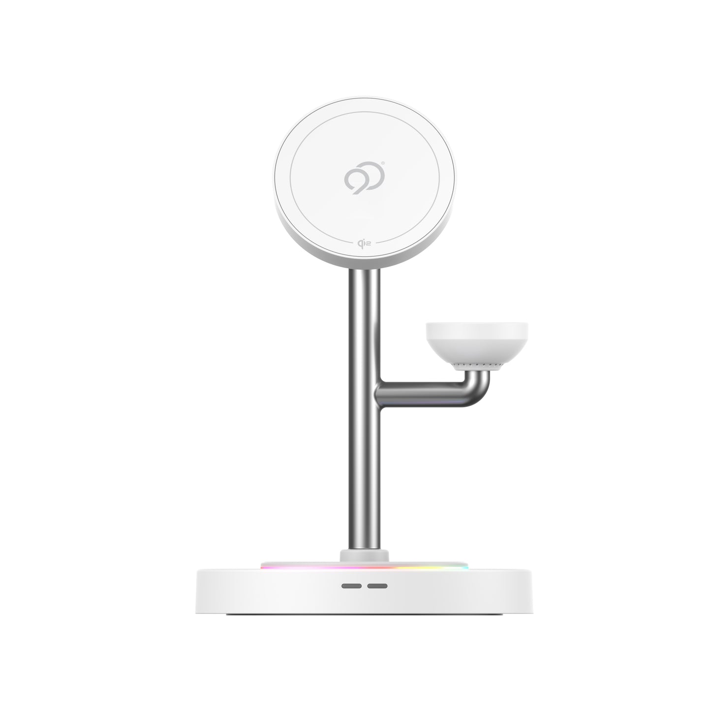 Nimbus9 TrioStand 3-in-1 Qi2 Wireless Charging Stand with Ambient Lighting MagSafe Compatible for Phone, Earbuds & Smartwatch