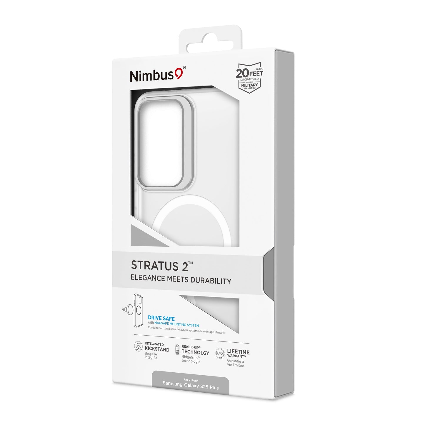 Funda MagSafe Nimbus9 Stratus 2 para Galaxy S25 Plus - Transparente
