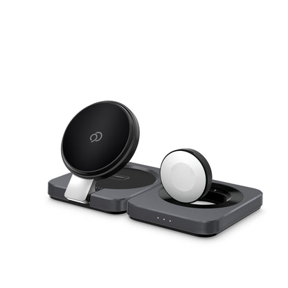 Chargeur sans fil 3-en-1 Nimbus9 Qi2 - Gris brossé