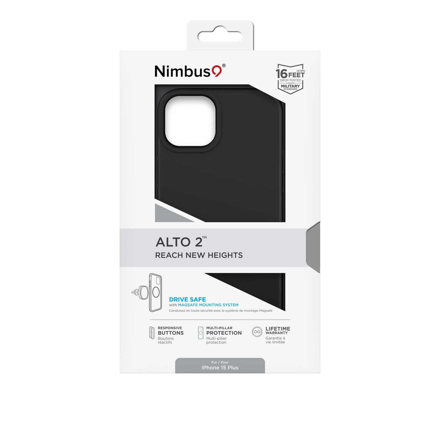 Coque MagSafe Nimbus9 Alto 2 pour iPhone 15 Plus – Noir