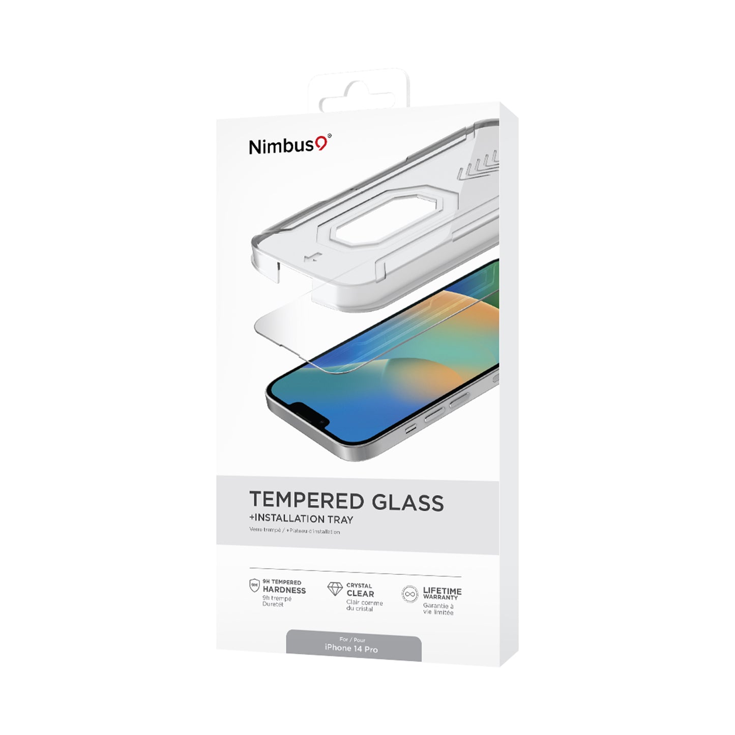 Nimbus9 Tempered Glass and Installation Kit for iPhone 14 Pro