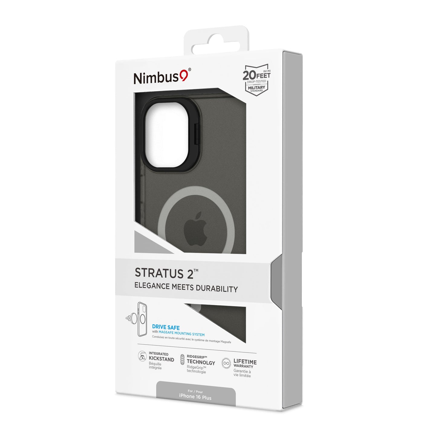Coque MagSafe Nimbus9 Stratus 2 pour iPhone 16 Plus – Fumée