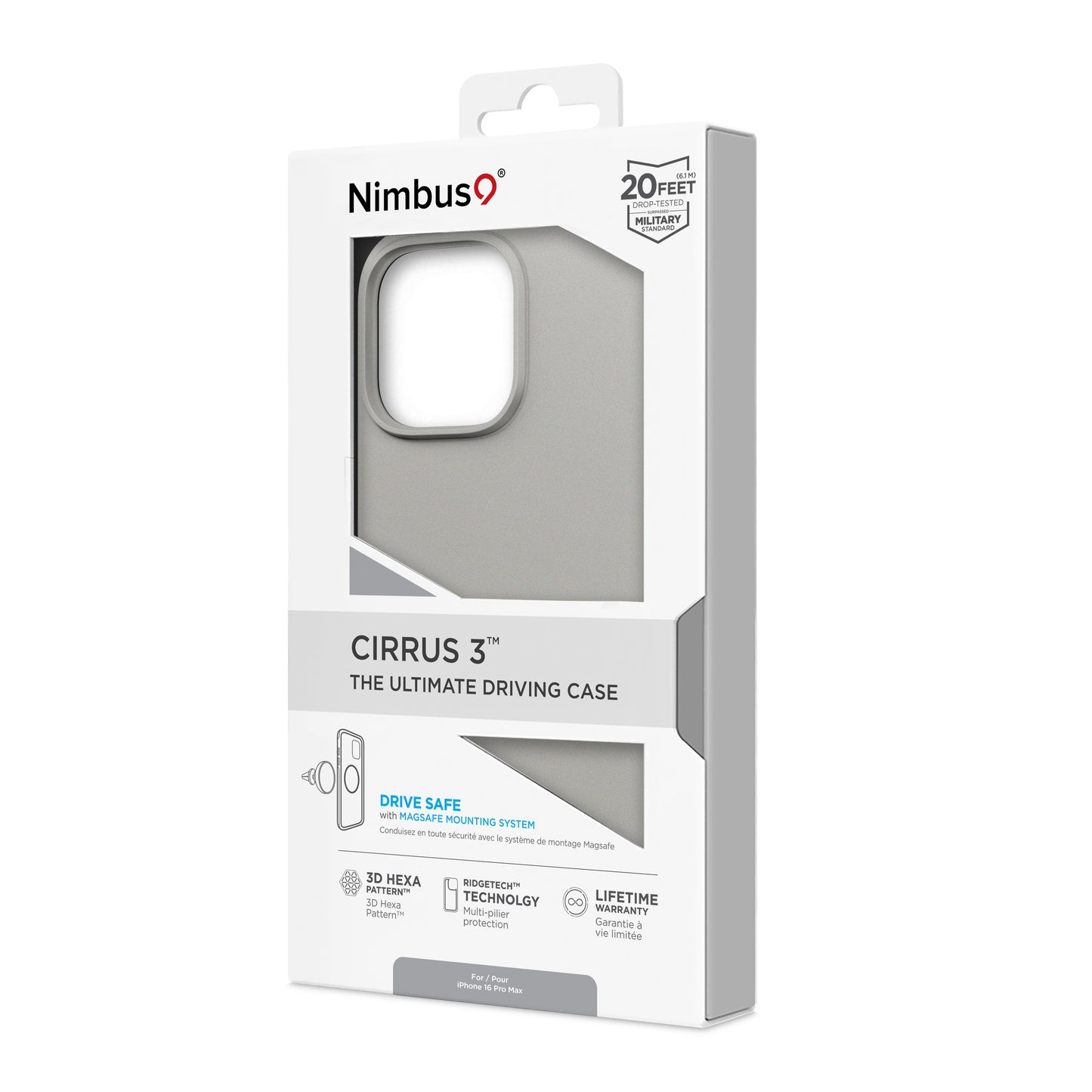 Coque Nimbus9 Cirrus 3 MagSafe pour iPhone 16 Pro Max – Titane