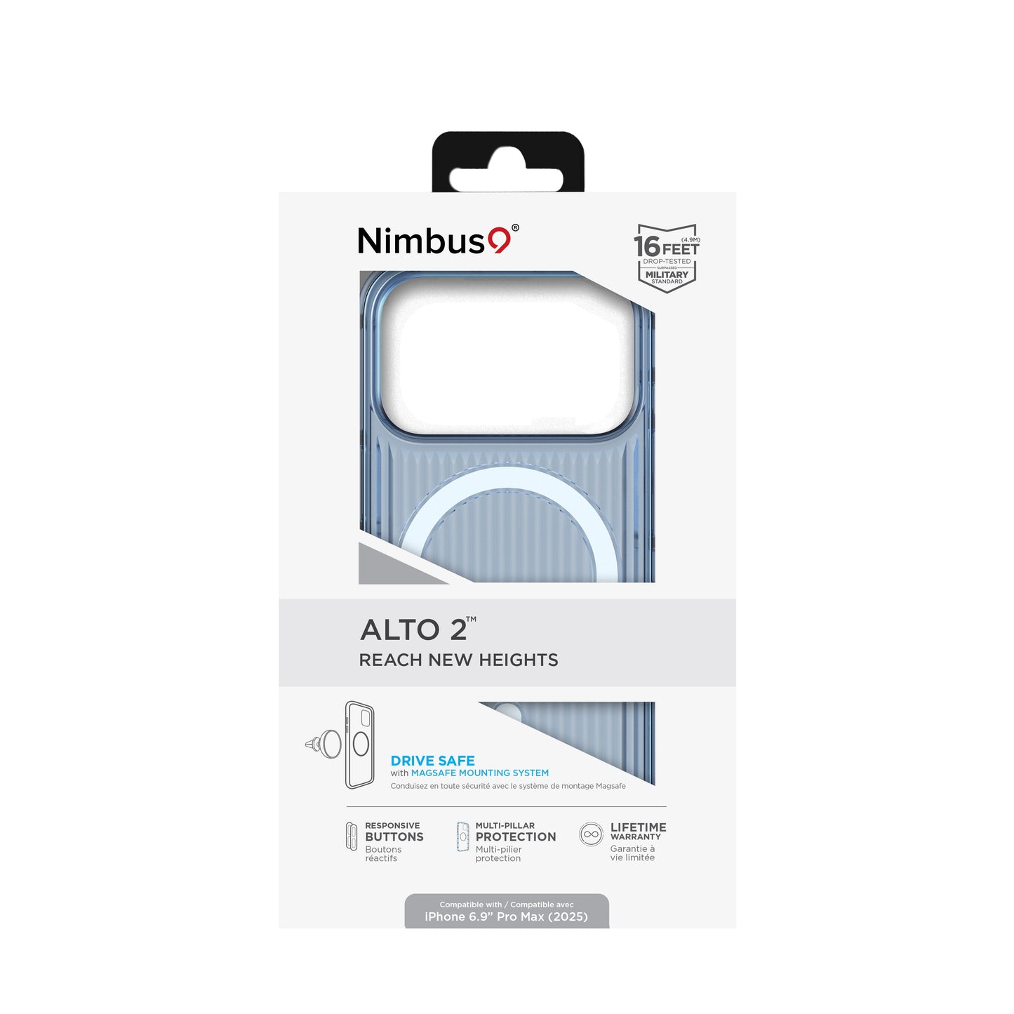 Nimbus9 Alto 2 iPhone 17 Pro Max MagSafe Case - Clear Blue