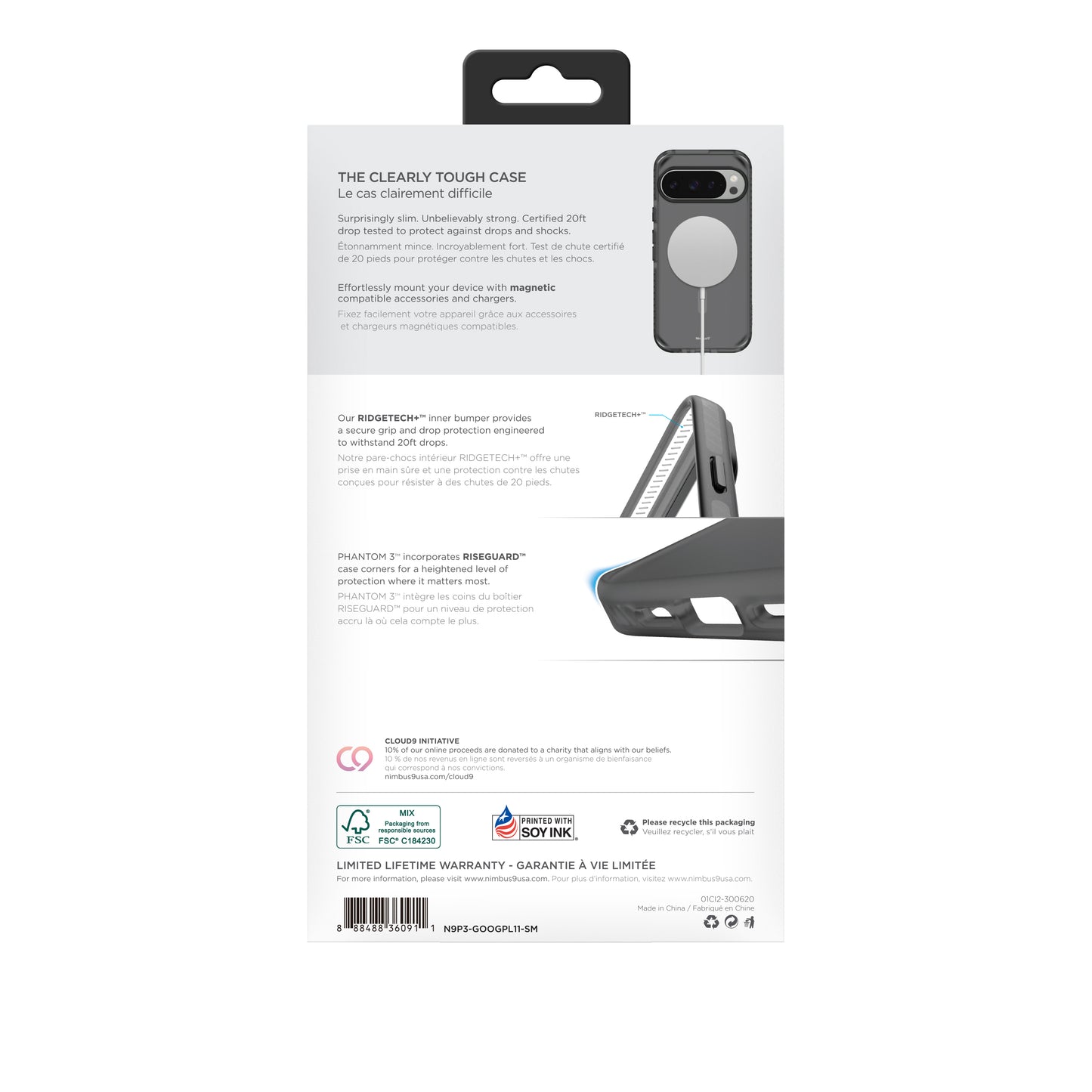 Nimbus9 Phantom 3 Google Pixel 11 Pro XL Rugged Clear MagSafe Case