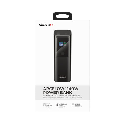 Nimbus9 140W GaN Power Bank with Retractable USB-C Cable