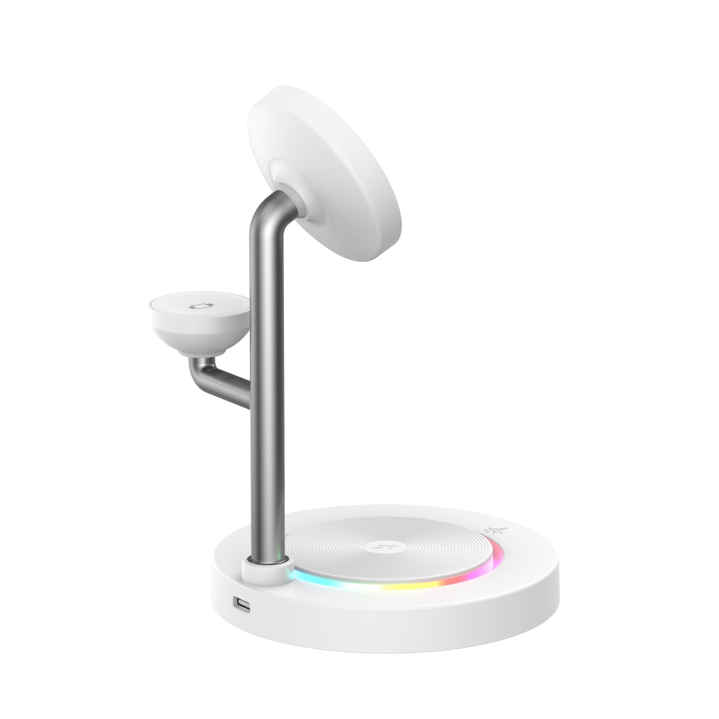 Nimbus9 TrioStand 3-in-1 Qi2 Wireless Charging Stand with Ambient Lighting MagSafe Compatible for Phone, Earbuds & Smartwatch
