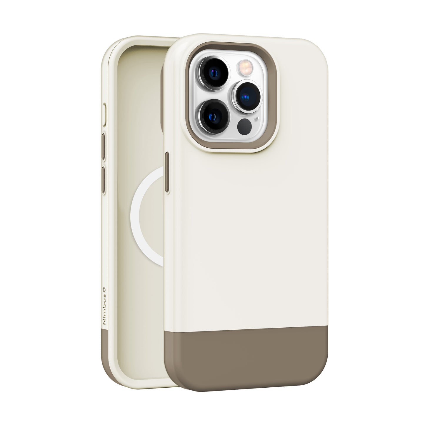 Funda MagSafe Nimbus9 Ghost 3 para iPhone 15 Pro - Gris topo neutro