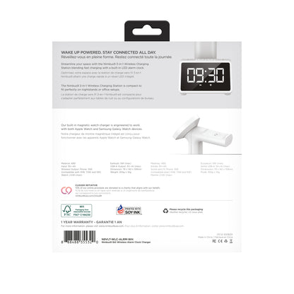 Nimbus9 Qi2 Wireless Charging Alarm Clock Stand MagSafe & Watch Compatible