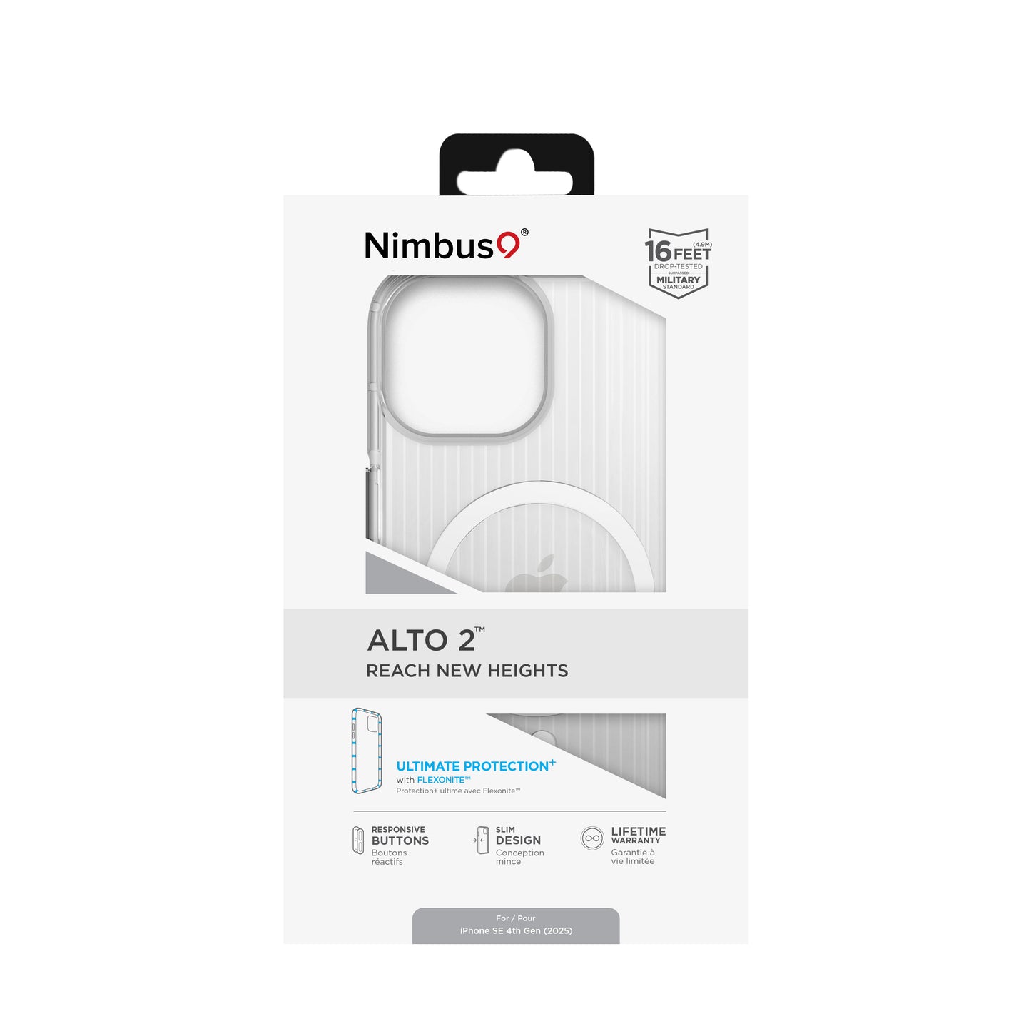 Coque Nimbus9 Alto 2 MagSafe pour iPhone 16e – Transparente